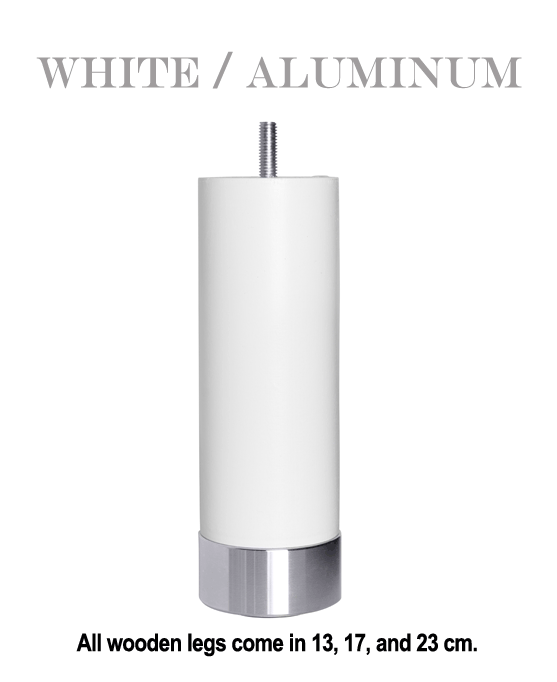 White / Aluminum an Exclusive Carpe Diem Beds of Sweden Bed Leg.