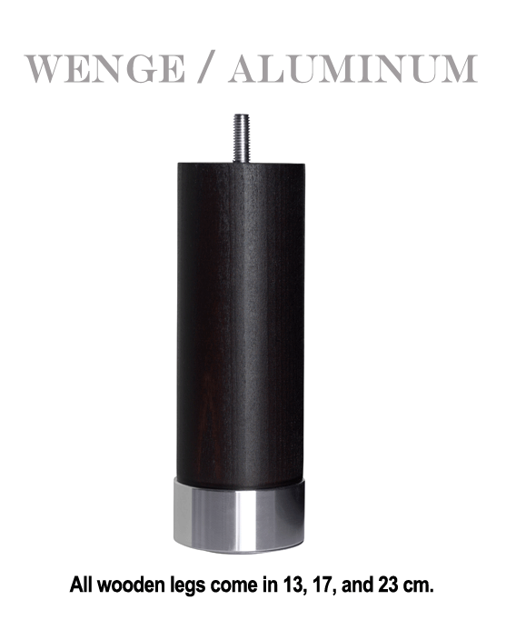 Wenge / Aluminum an Exclusive Carpe Diem Beds of Sweden Bed Leg.
